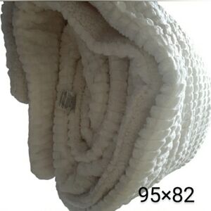 Regal comfort cream Sherpa filled mink king size throw Blanket Bedding
